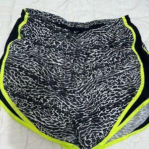 Nike Women's Athletic Shorts - Black and Neon Yellow